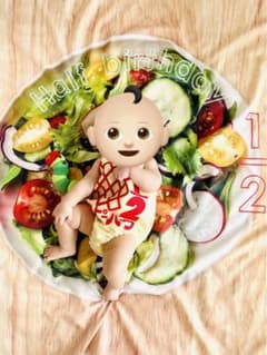 **自宅フォト**ハーフバースデー トリコモーオ 背景布のサムネイル