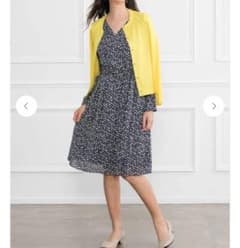 Kay me ストレッチシフォン プティネイビー シフォンワンピース