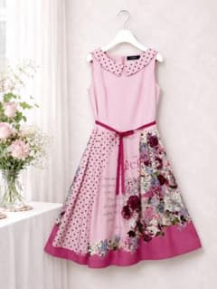 エムズグレイシー❤︎花柄ワンピース　42 エムズグレイシー♡ドット花柄ワンピース 42 - メルカリ