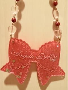 Angelic Pretty ピンク きらめきリボン ネックレス - メルカリ