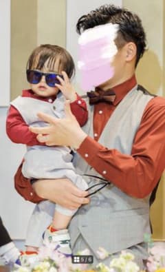 割引蝶ネクタイ　チーフ　茶色　ブラウン　結婚式のサムネイル