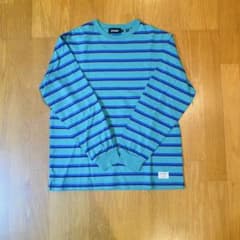 XLARGE 緑青黒ピンク ストライプ 長袖Tシャツ ⭐︎値下げ⭐︎のサムネイル