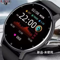 Lige スマートウォッチ android/iphone ブラック　最終セールのサムネイル