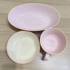 Francfranc 食器セット　ピンク　パスタ・カレー　サラダ　スープカップのサムネイル