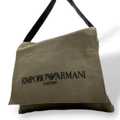 エンポリオアルマーニ　ショルダーバッグ　緑　ロゴ　フラップ　キャンバス　T6 エンポリオアルマーニ ショルダーバッグ 緑 ロゴ フラップ