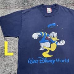 ヴィンテージ　90s USA ディズニー　ドナルドダック　古着　Tシャツ　紺色