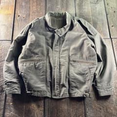 古着　短丈ボンバージャケット　レーヨン　薄手　アーガイル　太アーム　グレー黒M. 古着 メルトンウール 短丈ボンバージャケット チャコールグレー M 太