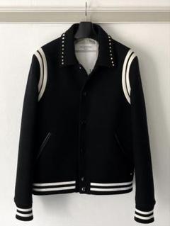 VALENTINO スタッズ付き ブラックスタジャン　テディジャケット　44 VALENTINO ヴァレンティノ ロックスタッズ テディジャケット 46