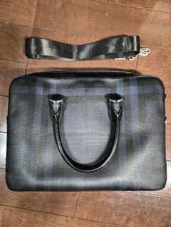 バーバリー ロンドンチェック ビジネスバッグ 2way A4可ネイビー