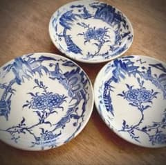 伊万里焼　手描き扇型皿3枚　取り皿3枚セット【中古品】 伊万里焼 手描き扇型皿3枚 取り皿3枚セット【中古品】 伊万里