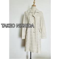 タケオニシダ TAKEO NISHIDA レーシーコート アイボリー レディース 