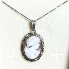 イタリア APA シルバー シェルカメオ カメオ ペンダント ネックレス