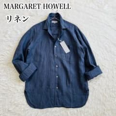 新品タグ付】MARGARET HOWELL リネンシャツ 長袖 ネイビー - メルカリ