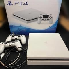 PS4 薄型 CUH-2100A 白 500GB FW10.01 純正コン2個のサムネイル