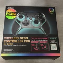 アクラス Switch用 ワイヤレス ネオンコントローラーPro クリアブラック