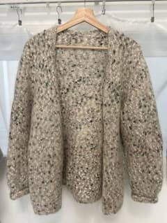 モヘア混＊ミックスニットカーディガン ベージュ ナチュラル ゆったりのサムネイル