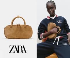 ☆新品/ドイツ輸入品/ZARA/リアルスエードボウリングバッグ☆ - メルカリ