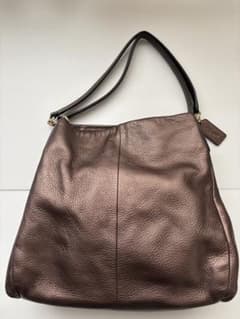 COACH レザー ショルダーバッグブラウン本革 状態良好大容量のサムネイル