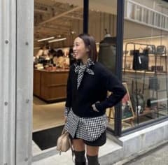 ロージーモンスターrosymonsterギンガムリボンブラウス✴︎ブラック