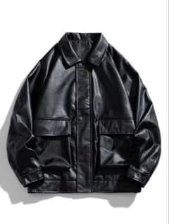【新品・未使用】ブラックレザージャケットのサムネイル