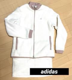 【美品】アディダス　ゴルフ　フリース　セットアップ　もこもこ　白 美品】アディダス ゴルフ フリース セットアップ もこもこ 白