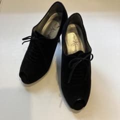 銀座かねまつスエードブーティ黒のサムネイル