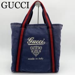GUCCI トートバッグ シェリーライン クレスト デニム A4収納可能