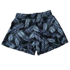 リーフ柄 スカート風 キュロット ショートパンツ XL 黒のサムネイル