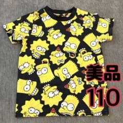 美品☆ シンプソンズ アメコミ 総柄 Tシャツ 110 ブラックのサムネイル