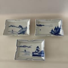 骨董品 染付 角皿 3枚セット アンティーク - メルカリ