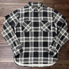 RRL 白×黒 プリントネルシャツ M RRL 白×黒 プリントネルシャツ M - メルカリ