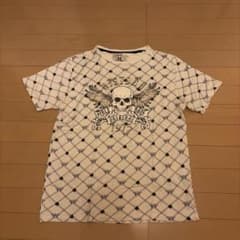 スカルプリント 総柄 Tシャツ Mサイズ 平成ギャル ギャル男 Y2K グランジのサムネイル