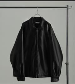Dバックルワイドスリーブシンセティックレザージップジャケットのサムネイル