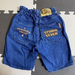 早い者勝ち！studiosevenコラボ♡GUボーイズデニムハーフパンツ 110のサムネイル