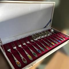 ヴィンテージ 安藤七宝店 七宝焼 シルバー カトラリーセット - メルカリ