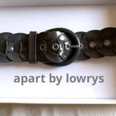 apart by lowrys 太ベルト メッシュベルト パテントレザー グレー