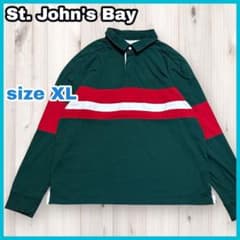 St.johns bay ビッグサイズ ボーダー 長袖 ラガーシャツ XL St. John's Bay 長袖 ラガーシャツ ポロシャツ コットン100% - メルカリ