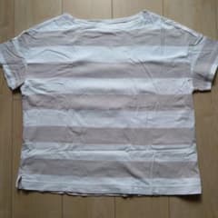 Thumbnail of 白とベージュのボーダー 半袖Tシャツ XS〜S　無印良品
