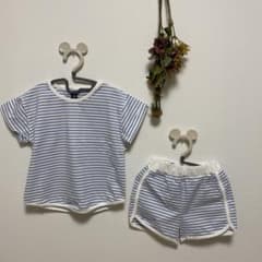 ボーダー　セットアップ　水色のサムネイル