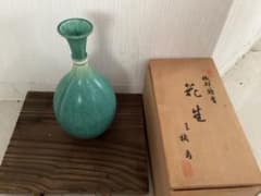 青磁 花瓶 花生 木箱付き - メルカリ
