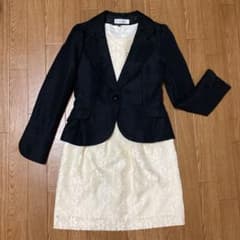 美品☆11号 L フォーマルスーツセット 黒×クリーム色 GALFIT他のサムネイル