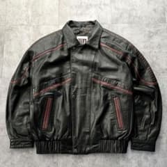 90s【Archive 】レザー ジャケット ラムレザー ブラック ユーロ古着