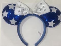 ディズニー　カチューシャ　スパンコール　青　ミニーのサムネイル