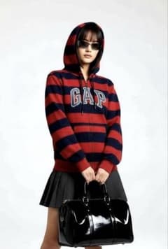 GAP00sarchiveパンクロック赤黒ボーダーy2kジップ平成ギャルのサムネイル