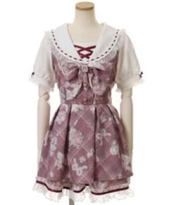リズリサ LIZLISA Sewing Bear柄セットアップ 赤のサムネイル