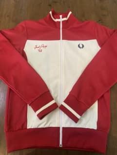 FRED PERRY トラックジャケット 赤白 ジップアップジャケット Mのサムネイル
