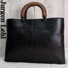 美品♡A4♡JURGEN LEHL ヨーガンレール ウッドハンドル トートバッグ