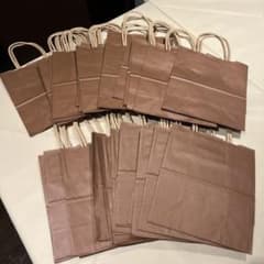 【新品 未使用】50枚 ブラウン 紙袋　まとめ売りのサムネイル