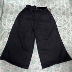 GU GIRLS タックワイドパンツ ブラック 110のサムネイル