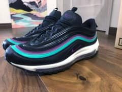 NIKE Airmax97 ブラック/ブライトグレープクリアエメラルドのサムネイル